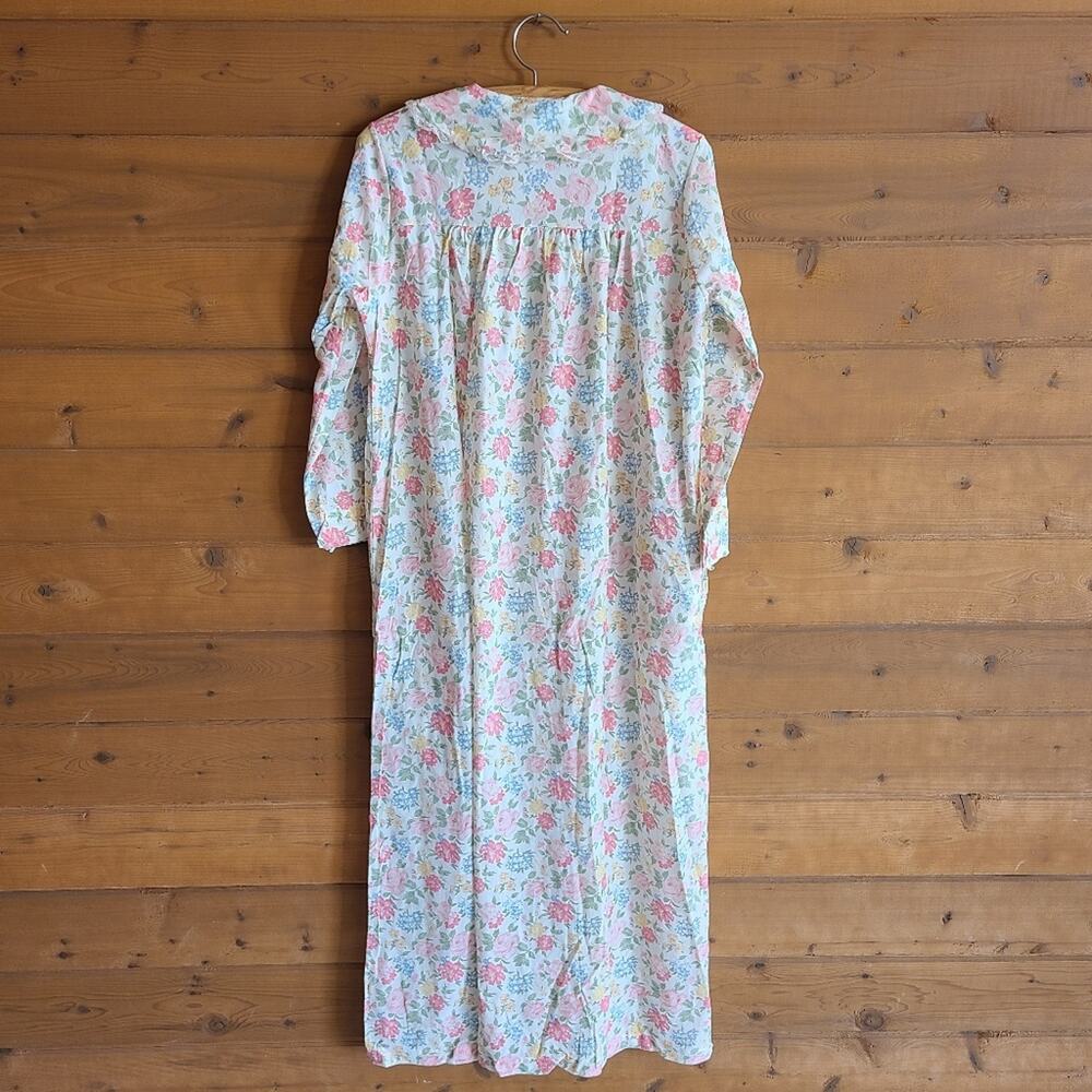 Vintage 60's 70's Katz Floral Prairie Night Robe Dressing Gown Cottagecore - Picture 2 of 4